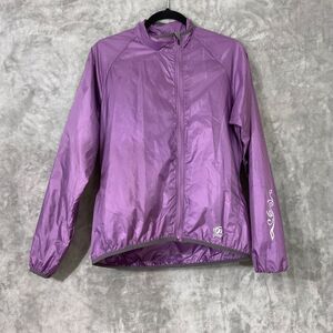 Novara Women's M Purple Full Zip Cycling Waterproof Jacket Packable ultra light